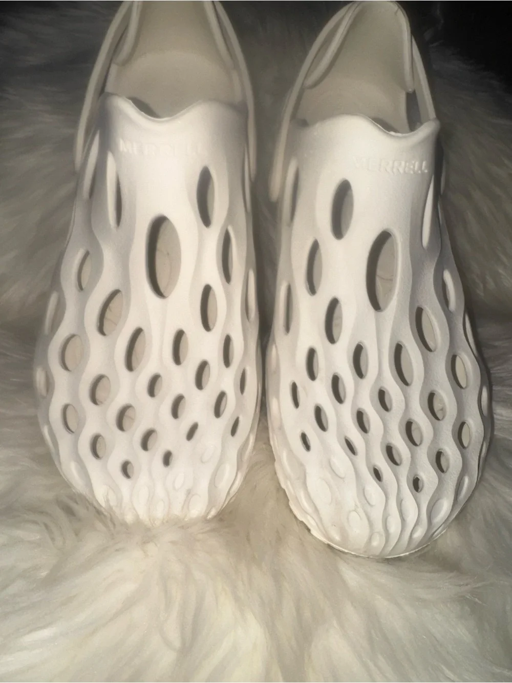 Merrell White Ventilated Foam Slip-On Clogs